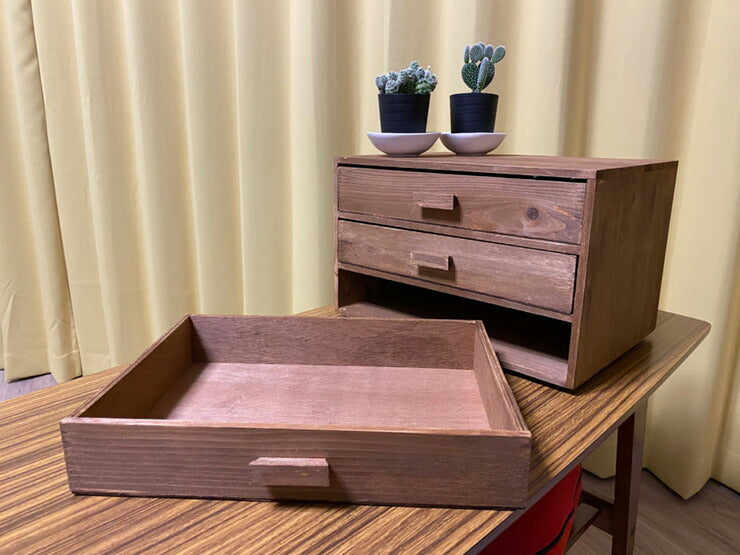 収納 引き出し 卓上収納 チェスト アンティーク調 天然木 モミの木 木製 木箱 収納ボックス 引き出し 卓上収納 収納ケース