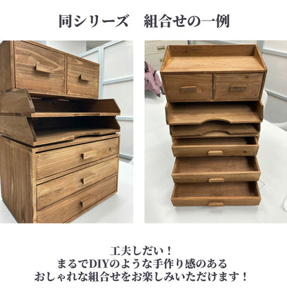 収納 収納ラック 卓上収納 チェスト アンティーク調 天然木 モミの木 木製 卓上収納 収納 ドゥー・ ラック レトロ 卓上 収納
