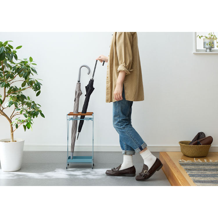 傘立て 折りたたみ コンパクト スリム ヴィンテージ風 アンティーク アイアン 折りたたみ傘 受け皿取り外し おしゃれ ラルゴ アンブレラスタンド ZK-501 玄関収納 折り畳み アンブレラホルダー