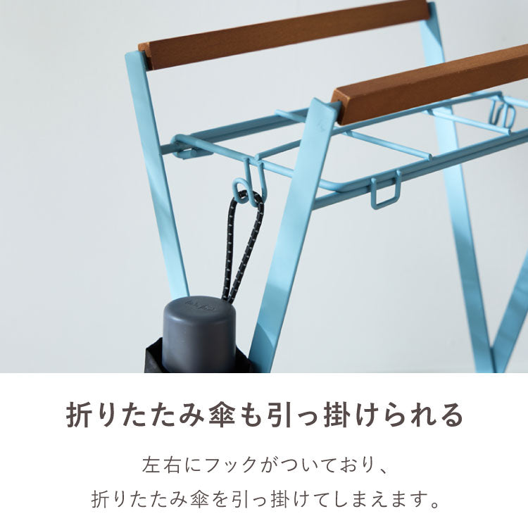 傘立て 折りたたみ コンパクト スリム ヴィンテージ風 アンティーク アイアン 折りたたみ傘 受け皿取り外し おしゃれ ラルゴ アンブレラスタンド ZK-501 玄関収納 折り畳み アンブレラホルダー