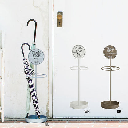 傘立て おしゃれ スリム ヴィンテージ風 アイアン モノトーン アンブレラホルダー 玄関 トラムストップ・アンブレラスタンド