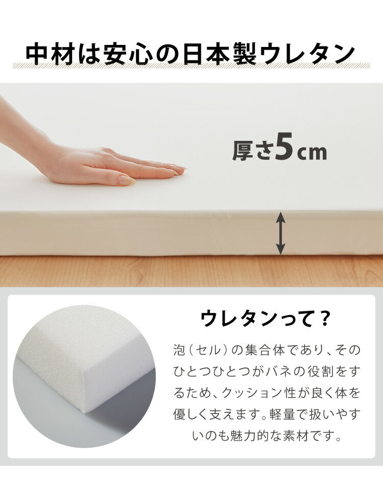 日本製 三つ折り 四つ折り バランスマットレス シングル セミダブル ダブル 厚さ5cm 高反発 130N ウレタン 折りたたみ 腰痛 肩こり 妊婦 折りたたみマットレス 国産 収納 コンパクト(代引不可)