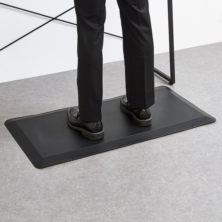 マット 疲労軽減マット 耐水 滑り止め機能 ブラック 腰痛対策 立ち仕事対策 上下昇降デスク 文教 教壇 疲れにくい