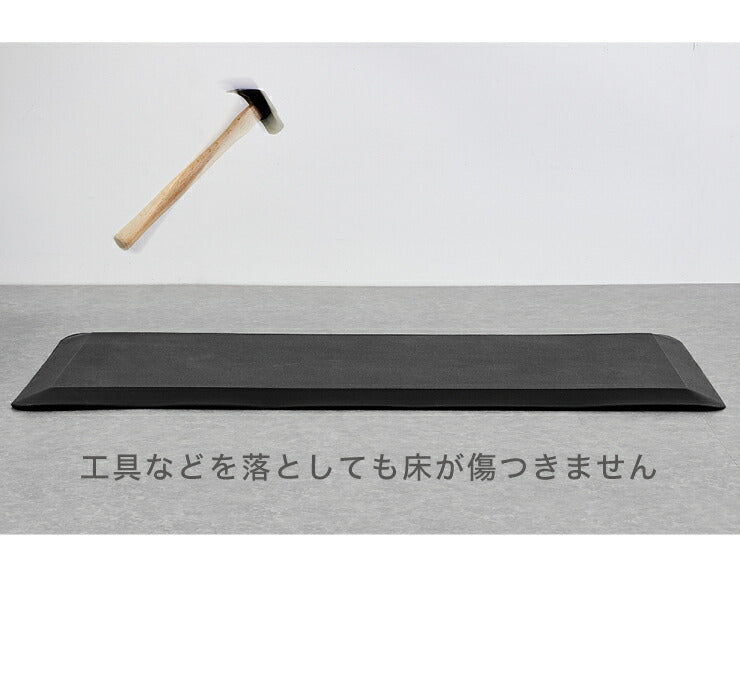 マット 疲労軽減マット 耐水 滑り止め機能 ブラック 腰痛対策 立ち仕事対策 上下昇降デスク 文教 教壇 疲れにくい