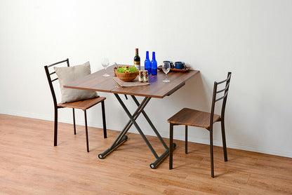 萩原 エクステンション昇降テーブル KT-3195BR テーブル 昇降 拡張 高さ調節(代引不可)