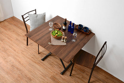 萩原 エクステンション昇降テーブル KT-3195BR テーブル 昇降 拡張 高さ調節(代引不可)