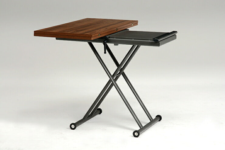 萩原 エクステンション昇降テーブル KT-3195BR テーブル 昇降 拡張 高さ調節(代引不可)