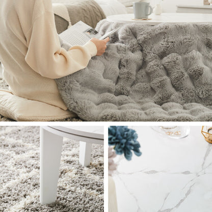 こたつテーブル 円形 大理石調 幅68 丸 こたつ コタツ 炬燵 北欧 白 ホワイト センターテーブル ローテーブル 机 可愛い かわいい おしゃれ 韓国インテリア モノトーン(代引不可)