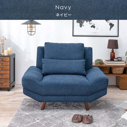 アームレスソファ あぐらソファ ゆったり座面 クッション付き 1人掛け 肘無し 1P 幅108 北欧 おしゃれ 天然木脚 ローソファー ファブリック(代引不可)