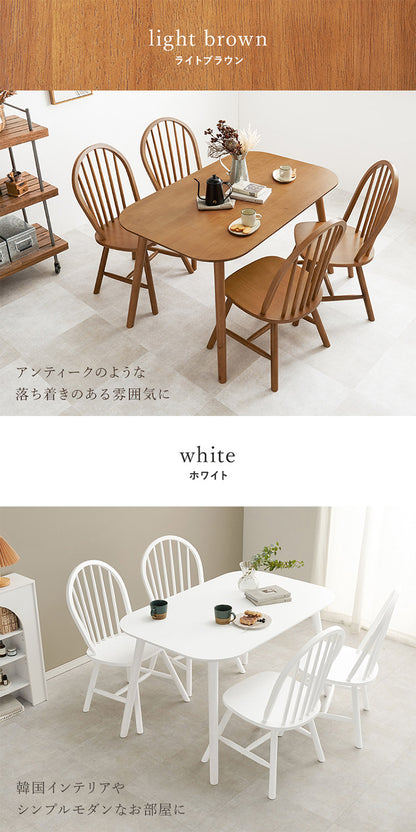 ダイニング5点セット テーブル+チェア4脚 ウィンザーチェア ボウバックチェア ダイニングセット ダイニングチェア ダイニングテーブル 北欧 おしゃれ(代引不可)
