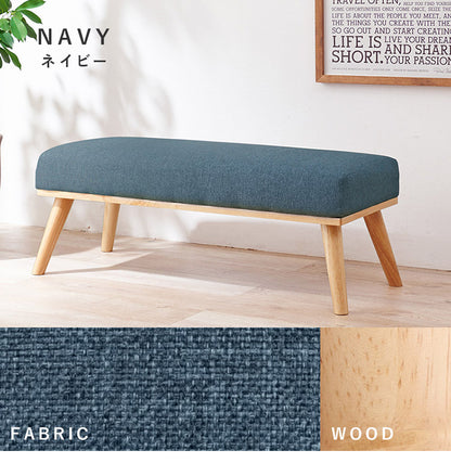 ダイニングベンチ 幅100 ゆったりロータイプ設計 リビングダイニング 椅子 イス チェア ファブリック 天然木脚 北欧 シンプル ナチュラル おしゃれ(代引不可)