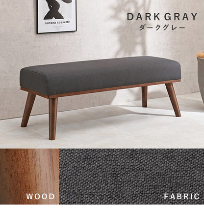 ダイニングベンチ 幅100 ゆったりロータイプ設計 リビングダイニング 椅子 イス チェア ファブリック 天然木脚 北欧 シンプル ナチュラル おしゃれ(代引不可)