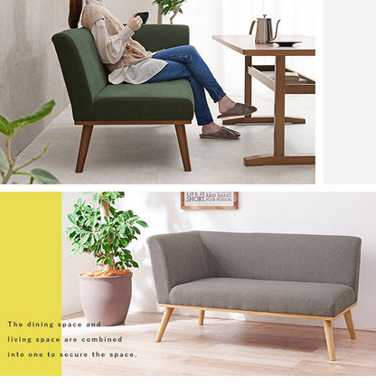 片肘ダイニングソファ 右肘2P 幅130 ゆったりロータイプ設計 リビングダイニング 肘付き ファブリック 片肘ソファ 天然木脚 ローソファ 北欧 シンプル ナチュラル おしゃれ(代引不可)