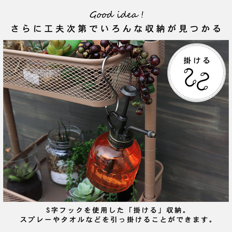 キッチンワゴン 3段 幅38cm 奥行26cm 高さ調節 マルチワゴン バスケットワゴン スリム キャスター付き キッチン収納 くすみカラー 韓国インテリア かわいい おしゃれ(代引不可)