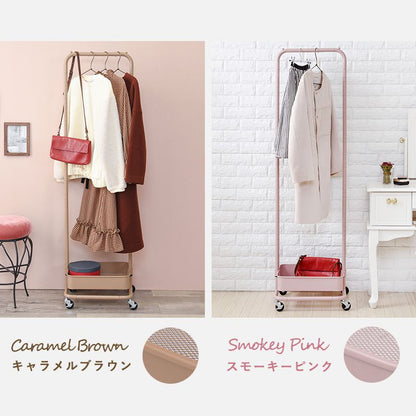 ハンガーラック コートハンガー キャスター付き 高さ調節 幅42cm 奥行36cm スリム スチール KR-3368 萩原 移動 衣類収納(代引不可)
