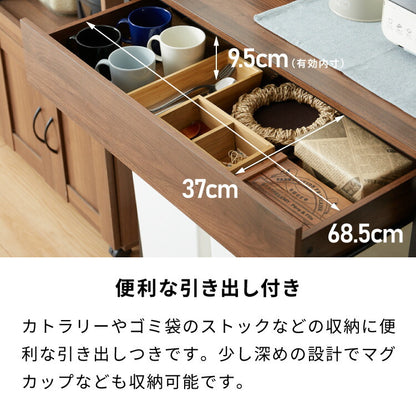 ゴミ箱上ラック 幅80cm 引出し付き 3分別タイプ ごみ箱上を有効活用 省スペース キッチンラック 作業台 作業スペース ごみ箱上ラック ゴミ箱上収納 ゴミ箱ラック ごみ箱ラック キッチン収納 スチール(代引不可)