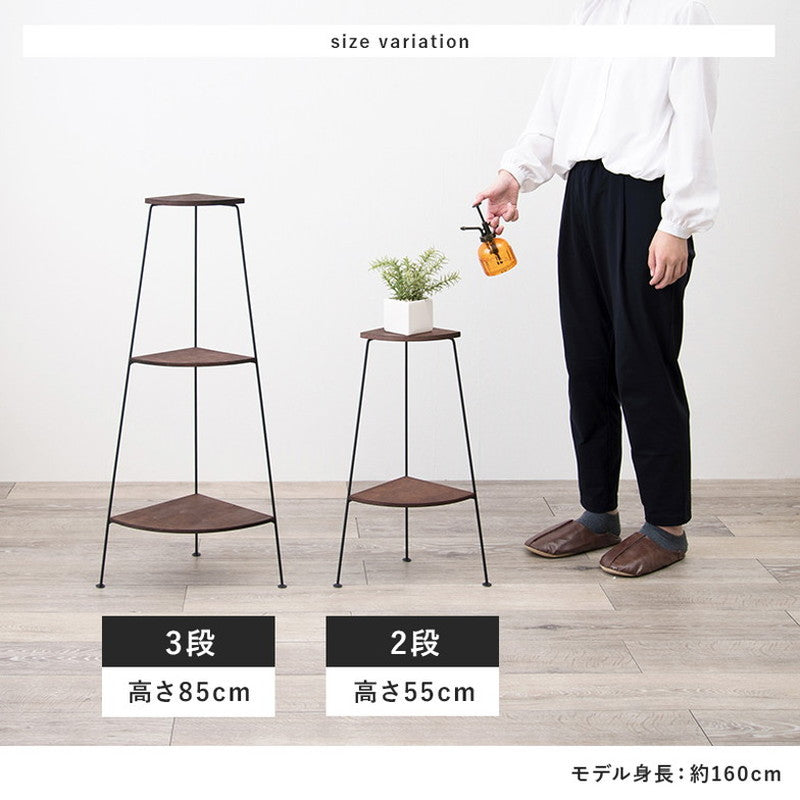 コーナーラック 完成品 2段 オープンラック 棚 スリム ディスプレイラック アイアン スチール リビング キッチンラック トイレラック 玄関(代引不可)