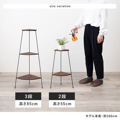 コーナーラック 完成品 2段 オープンラック 棚 スリム ディスプレイラック アイアン スチール リビング キッチンラック トイレラック 玄関(代引不可)