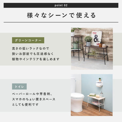 ラック マルチラック 完成品 棚付きセンターテーブル 幅50 奥行24 高さ35 ローテーブル スリム コンパクト アイアン スチール リビング キッチンラック トイレラック 玄関(代引不可)