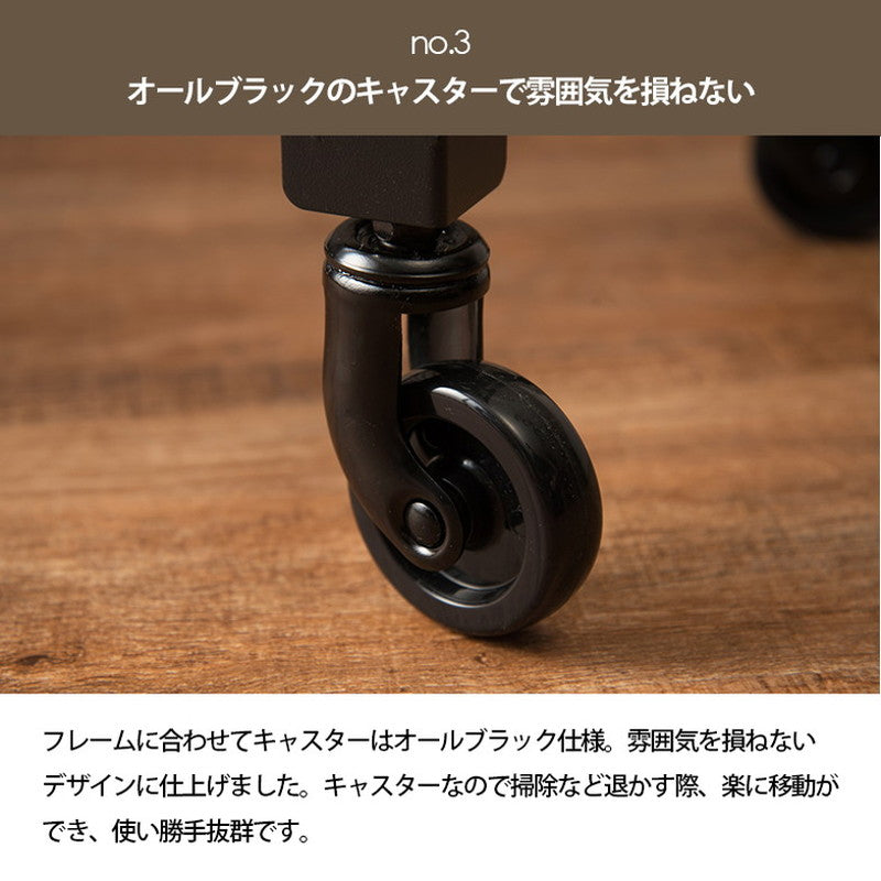 ヴィンテージ調 センターテーブル ローテーブル 幅90 リビングテーブル コーヒーテーブル カフェテーブル 棚付き 収納棚 キャスター付 インダストリアル スチール おしゃれ ブラウン ブラック 黒(代引不可)