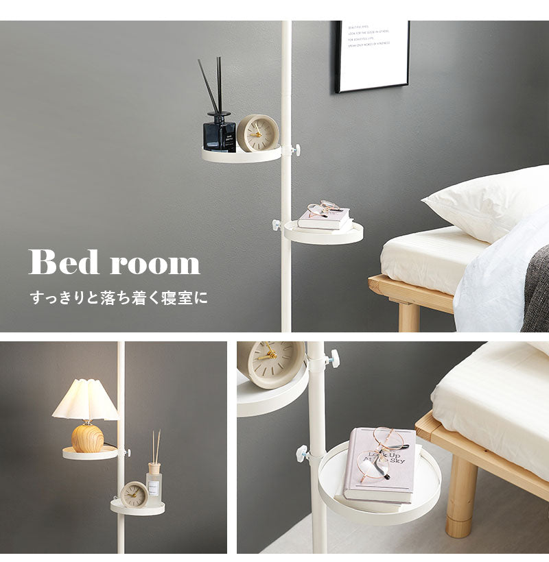 突っ張り棚 縦型 6点セット 円形トレイ5個 突っ張り棒 おしゃれ ポール つっぱり 壁面収納 天井 突っ張りラック つっぱり棚 リビング 玄関 デスク横(代引不可)