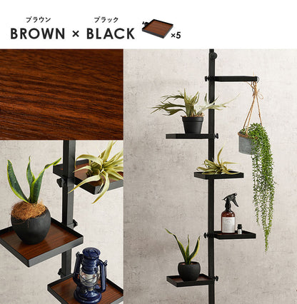 突っ張り棚 縦型 6点セット 角型トレイ5個 突っ張り棒 おしゃれ ポール つっぱり 壁面収納 天井 突っ張りラック つっぱり棚 リビング 玄関 デスク横(代引不可)