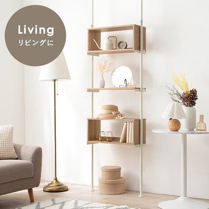 突っ張り棚 幅70cm つっぱり ディスプレイラック おしゃれ 北欧 突張り 収納 棚 パーテーション 間仕切り ウォールシェルフ 壁面収納 高さ調整 調節 キッチン 玄関(代引不可)