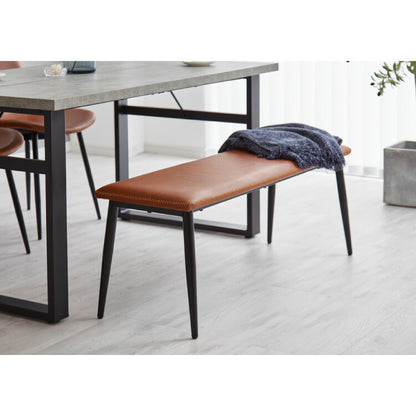 ダイニングベンチ 幅110 ヴィンテージ調 ベンチ 椅子 チェア ダイニングベンチ単品 PVCレザー 合成皮革 スチール脚 モダン インダストリアル 北欧 おしゃれ お手入れ簡単 食卓椅子 食卓チェア(代引不可)