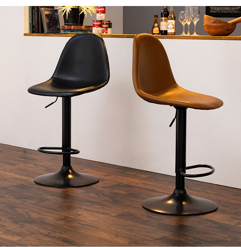 カウンターチェア 昇降式 回転式 バーチェア ハイスツール おしゃれ 椅子 丸 スツール レザー 北欧 レトロ ヴィンテージ 西海岸 ミッドセンチュリー 1脚(代引不可)