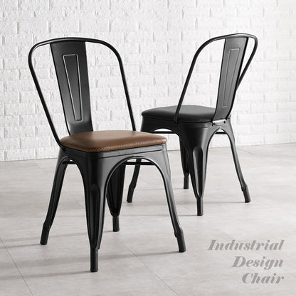 カフェ風 デザインチェア 2脚セット スタッキングチェア ダイニングチェア 選べる座面 天然木 PVC イス 椅子 スツール デザインスツール 黒 ブラック おしゃれ(代引不可)