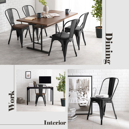 カフェ風 デザインチェア 2脚セット スタッキングチェア ダイニングチェア 選べる座面 天然木 PVC イス 椅子 スツール デザインスツール 黒 ブラック おしゃれ(代引不可)