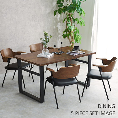 ダイニングチェア 肘付き 天然木×スチール 肘置き ハーフアーム チェア 椅子 イス 北欧 ナチュラル インダストリアル おしゃれ 1脚 単品(代引不可)