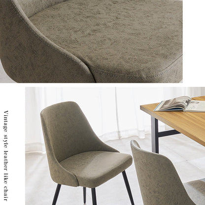 2脚セット ダイニングチェア 肘無し ヴィンテージ調 本革調 ファブリック 選べる生地 椅子 イス チェア(代引不可)