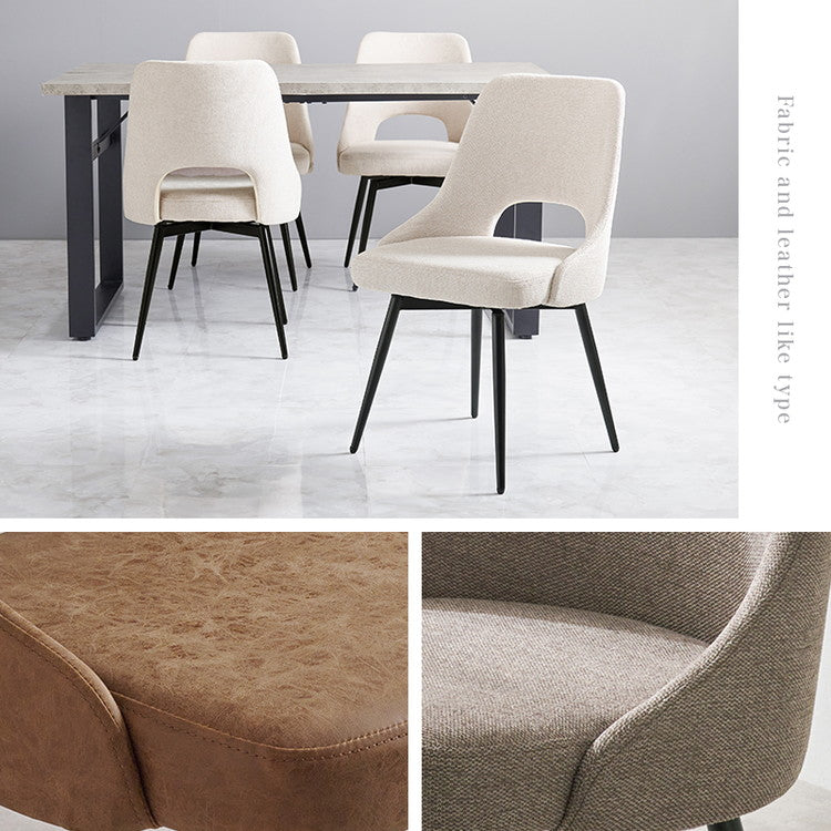 回転式 ダイニングチェア 肘無し 360度回転 回転チェア ヴィンテージ調 本革調 ファブリック 選べる生地 椅子 イス チェア 1脚 単品(代引不可)