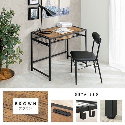 棚付きデスク&チェア2点セット デスク チェア セット 2口コンセント デスクチェア おしゃれ 机 椅子 幅90 パソコンデスク 1人暮らし 勉強机 デスクワーク 在宅ワーク(代引不可)