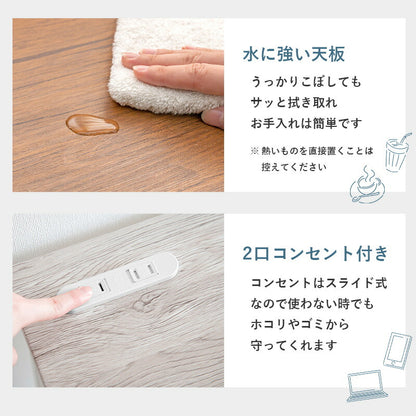 折りたたみデスク&チェア2点セット 折りたたみ デスク チェア セット 2口コンセント デスクチェア おしゃれ 机 椅子 幅80 パソコンデスク 1人暮らし 勉強机 デスクワーク 在宅ワーク(代引不可)