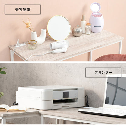 デスク 幅100cm 奥行45cm 2口コンセント ロングデスク PCデスク パソコンデスク 机 作業机 作業デスク プリンター台 プリンターラック スチール 北欧 おしゃれ(代引不可)