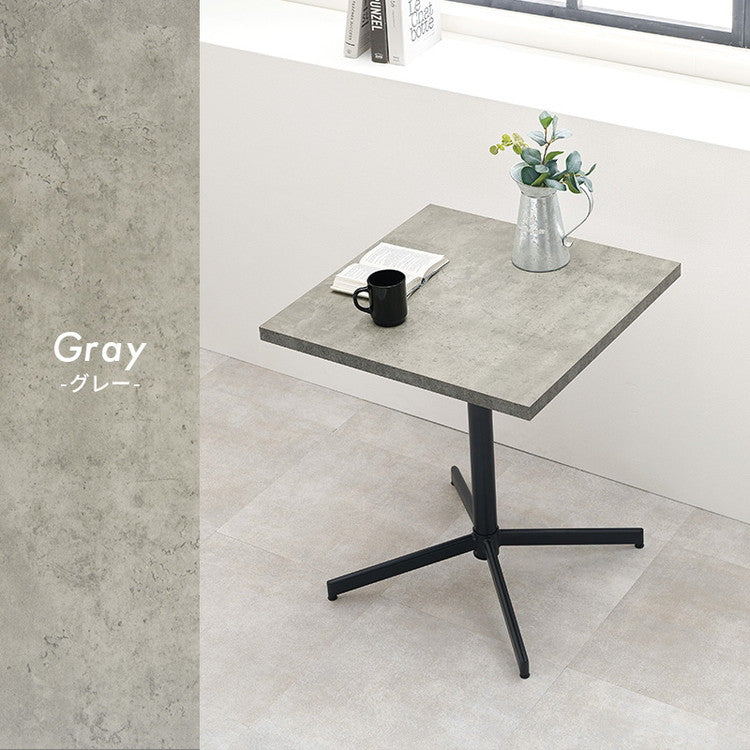 カフェテーブル 正方形 60×60 コンクリート調 木目調 デザイン グレー コーヒーテーブル サイドテーブル モノトーン モダン おしゃれ(代引不可)