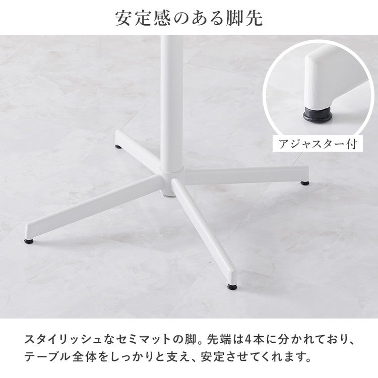 カフェテーブル&チェア2脚 3点セット シェル型チェア ベロア調 直径65cm 円形 テーブル 白 ホワイト 大理石調 机 丸テーブル 円形テーブル モダン 北欧 モノトーン(代引不可)