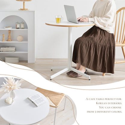 カフェテーブル 直径65cm 円形 テーブル 白 ホワイト 大理石調 机 丸テーブル 円形テーブル モダン 北欧 モノトーン シンプル おしゃれ(代引不可)