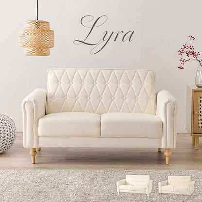 ソファ デザインソファ 二人用 二人掛け 肘あり コンパクト エレガント ナチュラル 2P フロアソファ 一人暮らし 上品 かわいい 可愛い 肘掛け 上質 高級感 こだわり 大人可愛い(代引不可)