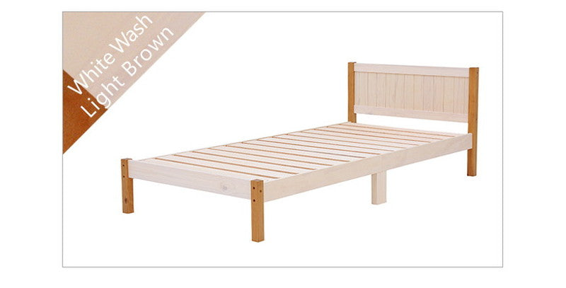 カントリー調 ベッド すのこベッド シングル ベッドフレーム 天然木 パイン材 ナチュラル ツートン かわいい おしゃれ(代引不可)