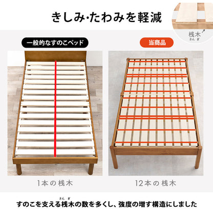 工具不要・簡単組立 すのこベッド シングル 耐荷重350kg 棚なし ベッドフレーム 木製 頑丈 北欧 ネジ無し シンプル おしゃれ 新生活(代引不可)