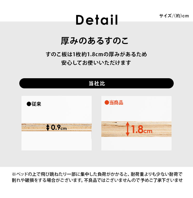 工具不要・簡単組立 すのこベッド シングル 耐荷重200kg 棚なし ベッドフレーム 木製 頑丈 北欧 ネジ無し シンプル おしゃれ 新生活(代引不可)