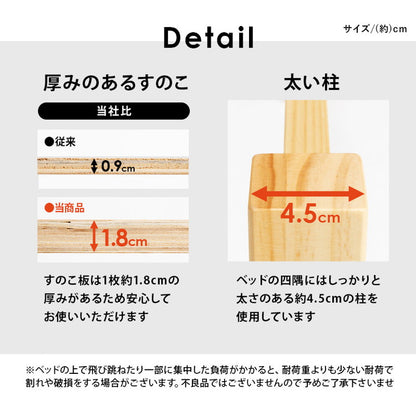 工具不要・簡単組立 ベッド ポケットコイルマットレス付き 2点セット シングル 耐荷重200kg 棚付き 宮棚 2口コンセント ベッドフレーム すのこベッド(代引不可)