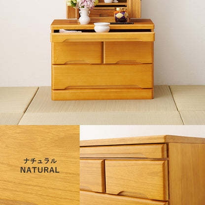 仏壇チェスト 完成品 幅60 奥行40 高さ43.5 仏壇下台 桐製 ミニ仏壇 スライド棚 引出し 仏具 収納 木製 シンプル おしゃれ(代引不可)