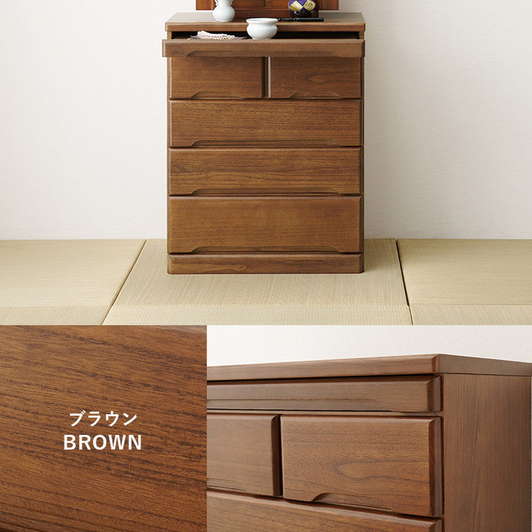 仏壇チェスト 完成品 幅60 奥行40 高さ75.5 仏壇下台 桐製 ミニ仏壇 スライド棚 引出し 仏具 収納 木製 シンプル おしゃれ(代引不可)