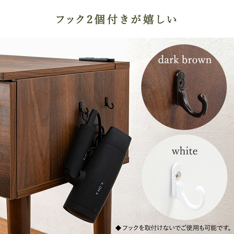 コンパクト デスクドレッサー 幅69 スツール付き 半完成品 2口コンセント 引き出し 収納 1面鏡 一面鏡 鏡台 ミラー テーブル メイク 可愛い かわいい おしゃれ(代引不可)