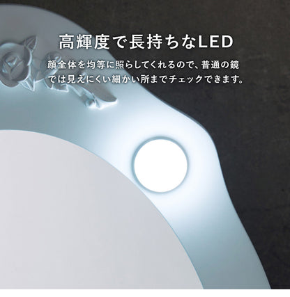 LEDライト付き エレガント 三面鏡 女優ドレッサー スツールセット 幅90cm 3色ライト 照明 ミラー 鏡 メイク 曲線脚 白 ホワイト おしゃれ かわいい 可愛い(代引不可)