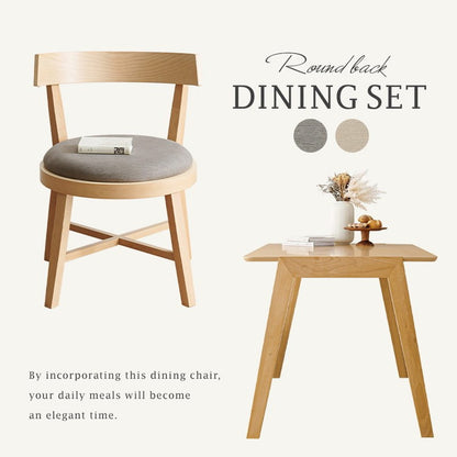 ダイニング5点セット テーブル+チェア4脚 幅120 天然木 ダイニングセット ラウンド デザインチェア ダイニングテーブル 北欧 ナチュラル おしゃれ(代引不可)